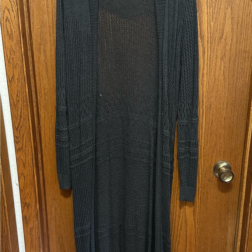Women's Black Knit Duster Cardigan